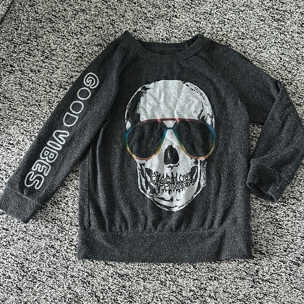 Lauren Moshi Kids Good Vibes Skull Sweatshirt